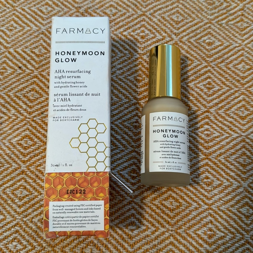 Farmacy Honeymoon Glow AHA resurfacing night serum NEW in box